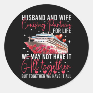 Husband Wife Cruising Anniversary Trip 2025 Honeym Classic Round Sticker