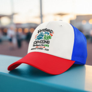 Husband Wife Cruising Partners Cabin Door  Trucker Hat