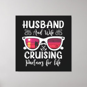 Husband Wife Cruising Partners for Life Canvas Print