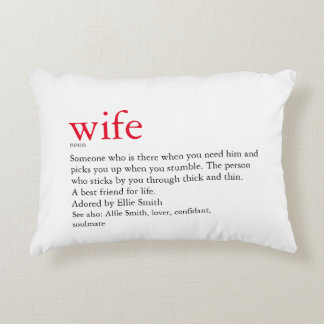 Husband Wife Definition Wedding / Anniversary Decorative Cushion