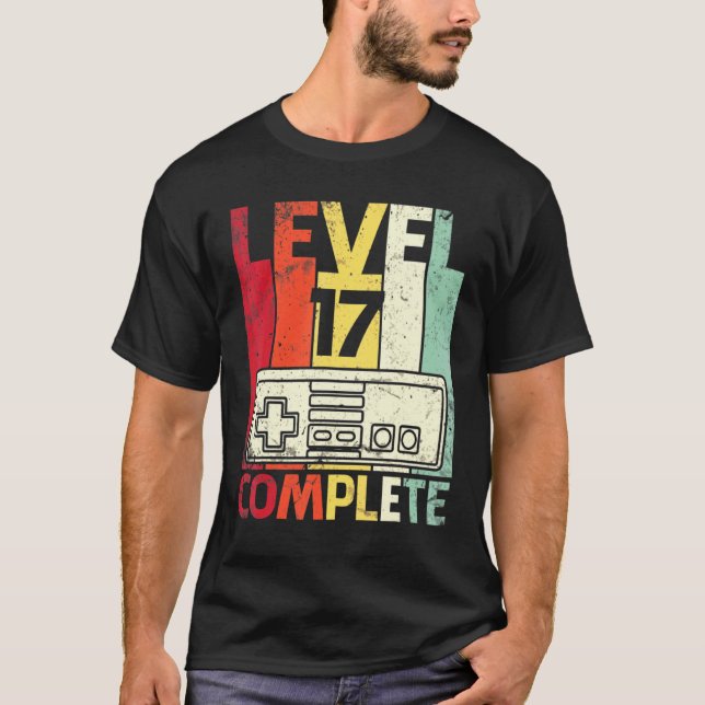 Husband Wife Gamer Marry Anniversary Level 17 Year T-Shirt (Front)