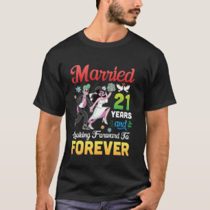 Husband Wife Married 21 Years And Looking Forward T-Shirt