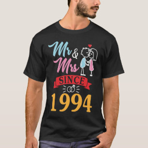 Husband Wife Mr And Mrs Since 1994 Wedding Married T-Shirt