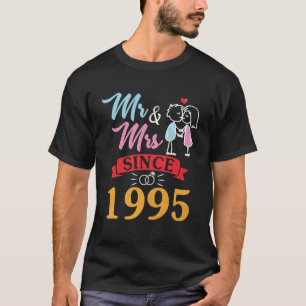 Husband Wife Mr And Mrs Since 1995 Wedding Married T-Shirt