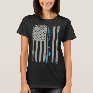 Husband Wife patriotic usa us flag fishing T-Shirt