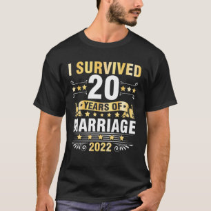 Husband Wife Wedding I Survived 20 Years Of Marria T-Shirt