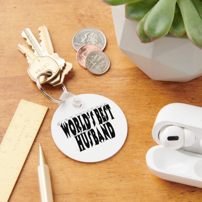 Husband with black text  key ring (Desk)
