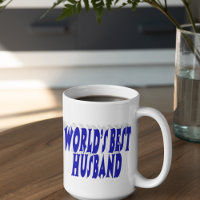 Husband with blue half text