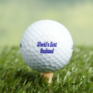Husband with blue text golf balls