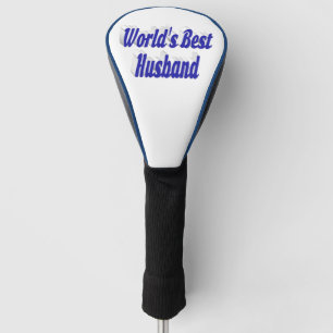 Husband with blue text golf head cover