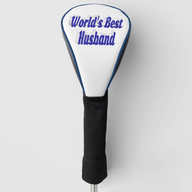 Husband with blue text  golf head cover (Front)