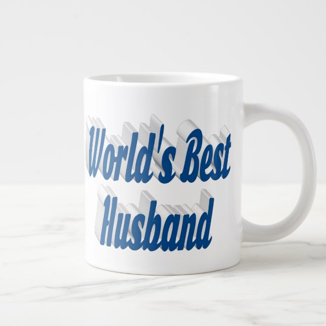 Husband with sea blue half text  giant coffee mug (Right)