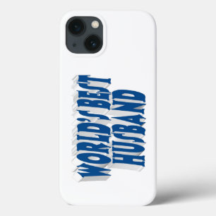 Husband with sea blue text iPhone 13 case