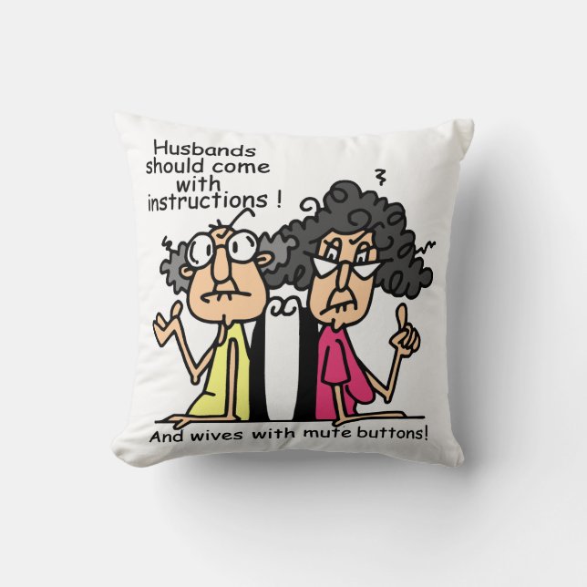 Husbands and Wives Attitude Humour Cushion (Front)