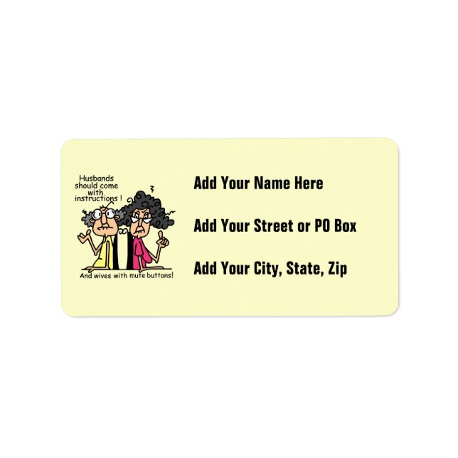 Husbands and Wives Attitude Humour Label (Front)