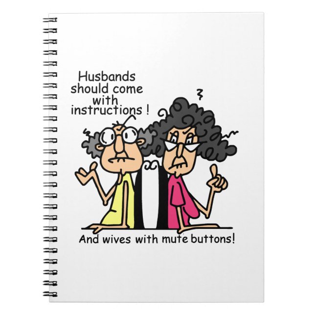 Husbands and Wives Attitude Humour Spiral Notebook (Front)