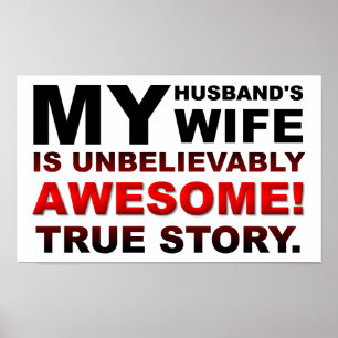 Husband's Awesome Wife Funny Poster