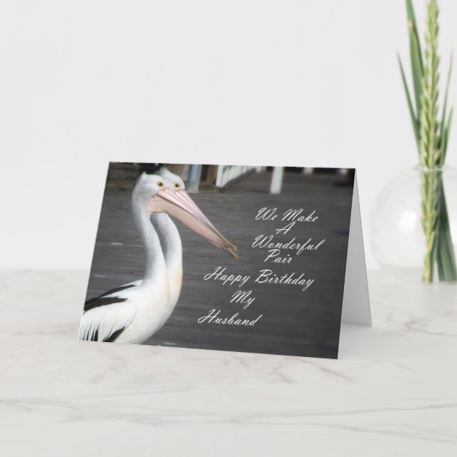 Husbands Birthday Pelicans Card (Front)