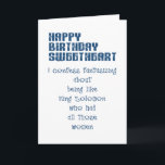 Husband's confession on wife's birthday celebratio card<br><div class="desc">funny birthday greeting cards, wife to husband birthday greeting cards. Do you, a faithful husband, dare give your lawfully wedded spouse this funny greeting card which confesses something on the outside and suggests that you've been thinking about other women. The message is helped by the fact that you invoke to...</div>