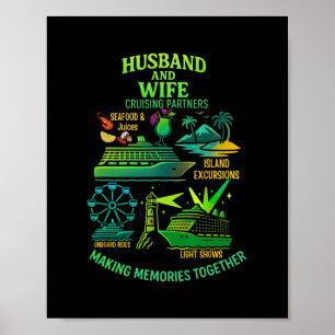 Husbynd And Wife Matching Cruise Vacation Couple  Poster
