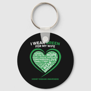 Husbynd Men's Gifts Wife Kidney Transplant Disease Key Ring