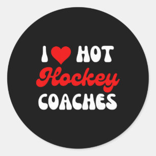 Husbynd Wife Coach Valentines I Love Hot Hockey Co Classic Round Sticker