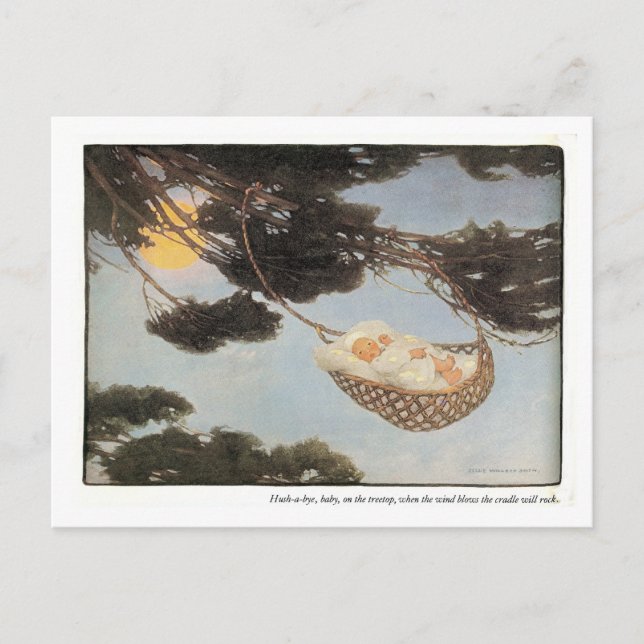 Hush-a-Bye, Baby Nursery Rhyme Postcard (Front)