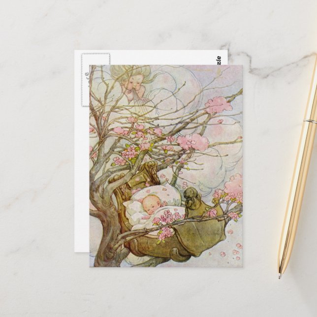 Hush-A-Bye-Baby Postcard (Front/Back In Situ)