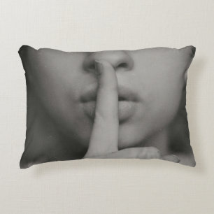 Hush Black and White Accent Pillow