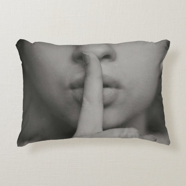 Hush Black and White Accent Pillow (Front)