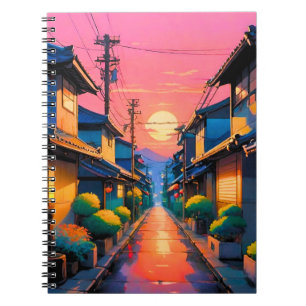 Hushed Streets, Warm Glows on Japanese Street Notebook