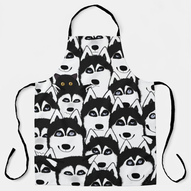 Huskies Allover Print Apron (Front)