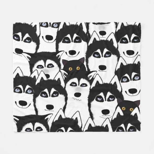 Huskies Fleece Blanket (Front (Horizontal))