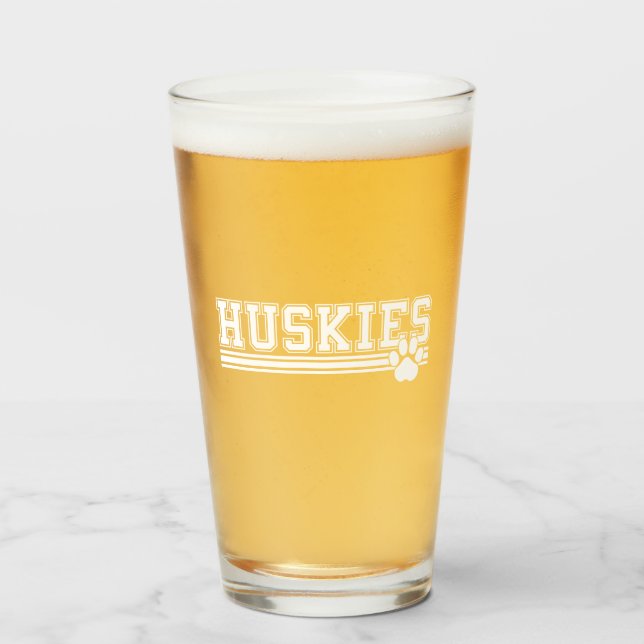 Huskies Paw Beer Glass (Front Filled)