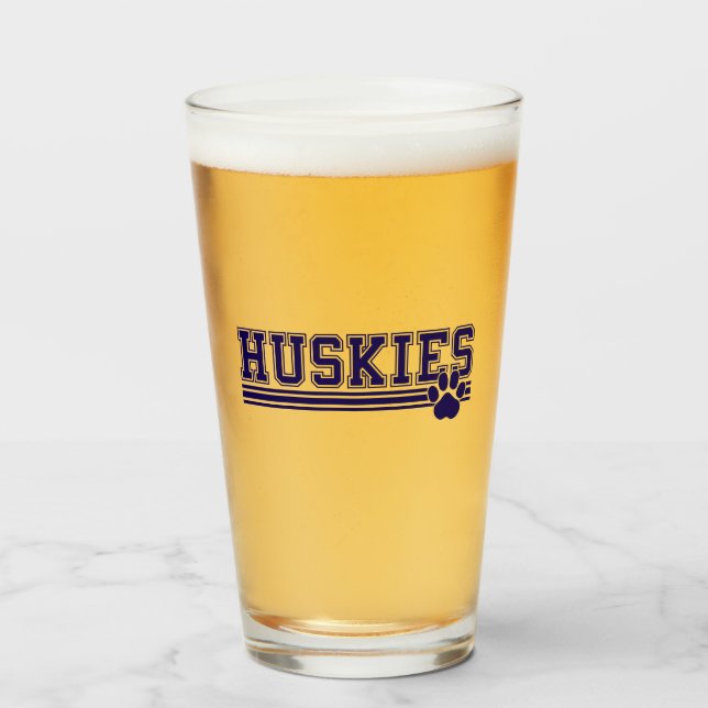 Huskies Paw Beer Glass (Front Filled)