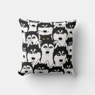 Huskies Throw Pillow