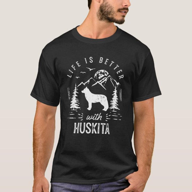 Huskita Life Better Mum Dad Dog T-Shirt (Front)