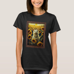 Huskita Painting Sunflower Flower Mum Women Floral T-Shirt