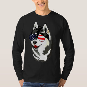 Husky 4th Of July Sunglasses T-Shirt