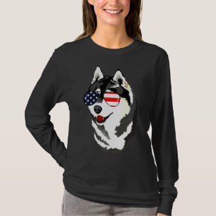 Husky 4th Of July Sunglasses T-Shirt