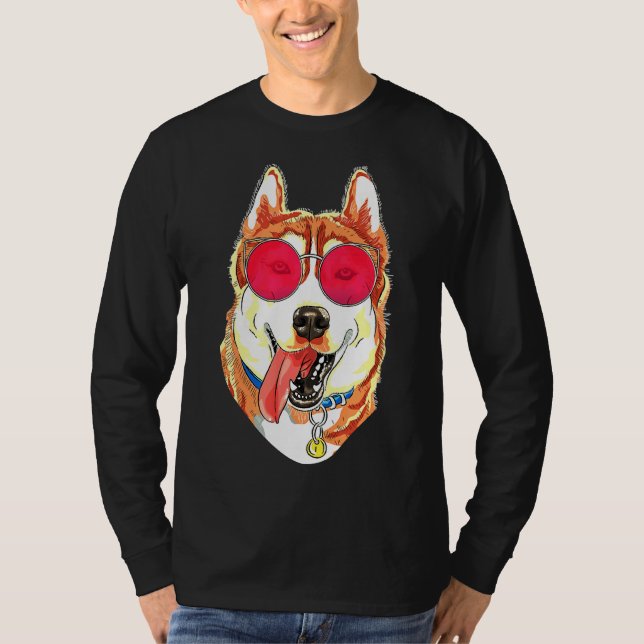 Husky 80s 90s Sunglasses T-Shirt (Front)