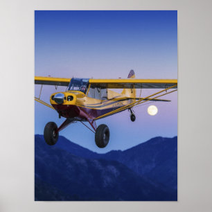 Husky Alpine Moonrise Poster