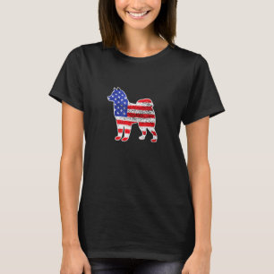 Husky American Flag Patriotic Husky Dog 4th Of Jul T-Shirt