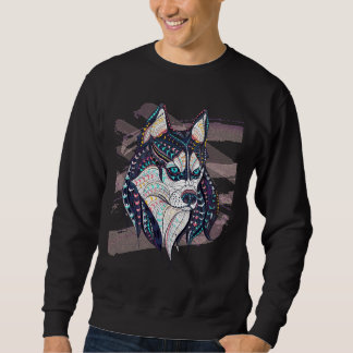 Husky Animal Ethnic Collection Sweatshirt