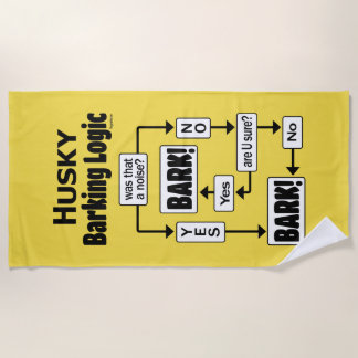 Husky Barking Logic Beach Towel