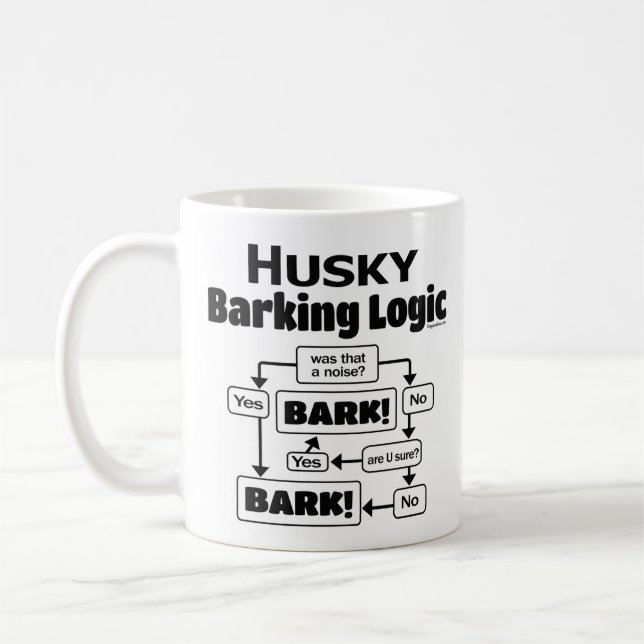 Husky Barking Logic Coffee Mug (Left)