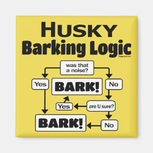 Husky Barking Logic Magnet