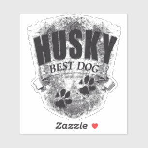 HUSKY BEST DOG Pfotenabdruck vintage