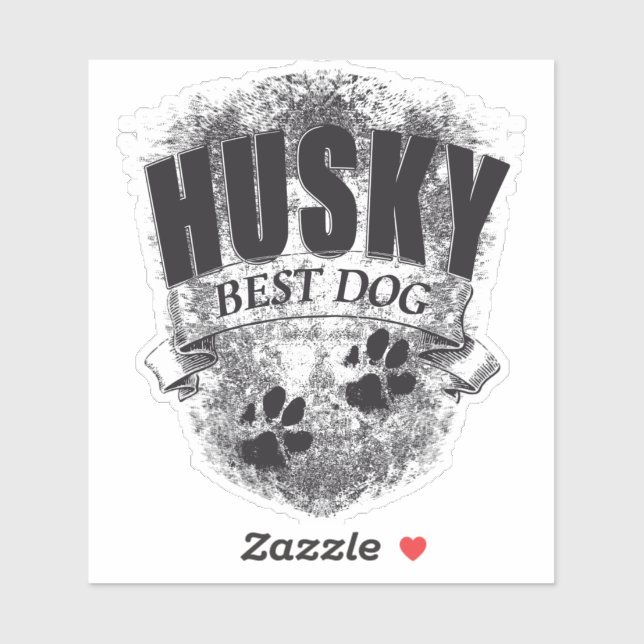 HUSKY BEST DOG Pfotenabdruck vintage (Sheet)