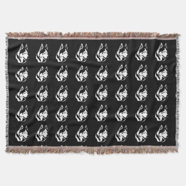 Husky Blanket Siberian Husky Dog Throw Blankets (Front)